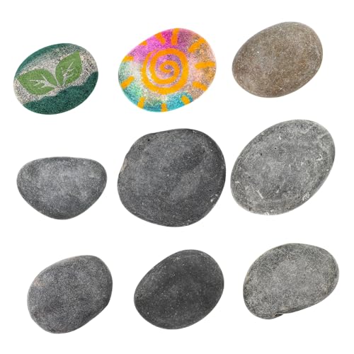 OFFSCH Vielseitige Flache Steine handbemalte Designs Garten- und Landschaftsbau-Felsen 9 Stück für die Dekoration von Aquarien OFFSCH Vielseitige Flache Steine handbemalte Designs Garten- und Landschaftsbau-Felsen 9 Stück für die Dekoration von Aquarien von OFFSCH