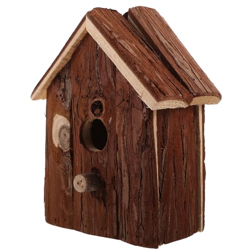 OFFSCH Hängendes Vogelhaus Aus Holz Natürliches Vogelnest Holz Vogel-dekor Kleine Vogelversorgung Gartendekoration Vogelhäuser Im Freien Vogelversteck Das Vogelnest Hölzern Holzhaus von OFFSCH