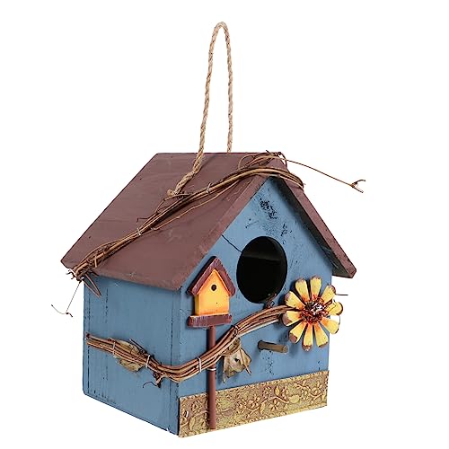 OFFSCH Holz Vogelhaus Hängend Papageien Futterhaus Klein Für Garten Hof Dekoration Ornament OFFSCH Holz Vogelhaus Hängend Papageien Futterhaus Klein Für Garten Hof Dekoration Ornament von OFFSCH