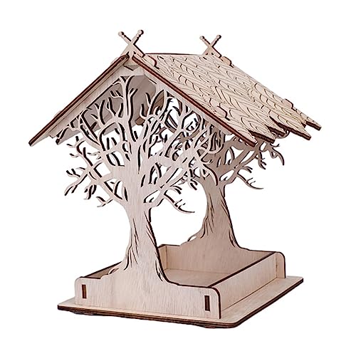 OFFSCH Vogelfutterspender Für Draußen Zum Aufhängen Vogelfutterbehälter Aus Holz Vogelhaus-Design Mit Regenschutz Hängen Vogel Fütterung Halter OFFSCH Vogelfutterspender Für Draußen Zum Aufhängen Vogelfutterbehälter Aus Holz Vogelhaus-Design Mit Regenschutz Hängen Vogel Fütterung Halter von OFFSCH
