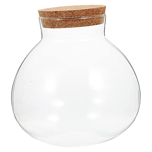 Terrarienbehälter Glas Aufbewahrungsbehälter Glas Glaskugel Vase Sukkulenten Behälter Flaschen Terrarium Terrarienglas Treibende Flaschen Wünschen Pflanze Kork Mit Lichtern von OFFSCH