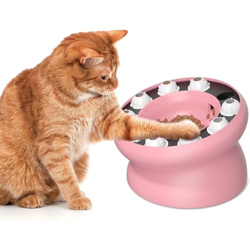 Cat Slow Feeder, Fun Interactive Katzen Slow Feeder Spielzeug, Interaktives Hunde Puzzle Spielzeug für Hunde Katzen, Hundepuzzle langsam fressende gesunde Ernährung Nassfutter Trockengüter von OFOCASE