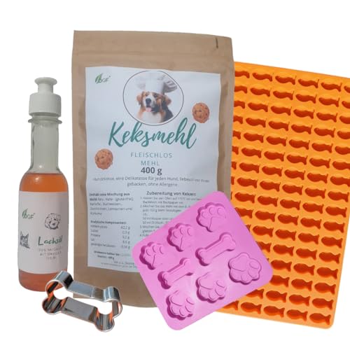 OGF® Hundekekse Backset – Selbstgemachte Hundeleckerlis (2er Set, 400 g) | Natürlich, Getreidefrei, Ohne Fleisch und Mit Fleischmehl von OGF