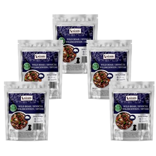 OGF® MIXÁNO zur Speisekammer: Wildschwein 5er (5x300g) Komplettes Nassfutter für Hunde, ohne Konservierungsstoffe Futter für Hunde Aller Altersklassen (1, Wildschwein) von OGF