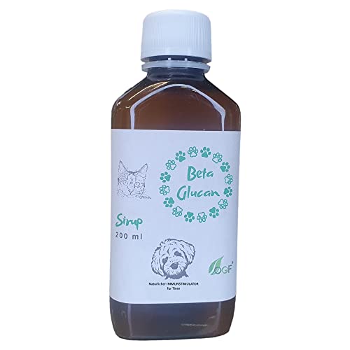 OGF® Beta-Glucan Sirup 200 ml Immunbooster im Sirup für Hunde, Katzen, Darmflora aufbauen nach Durchfall, Regulierung Verdauung 100% natürlich und vegan von OGF