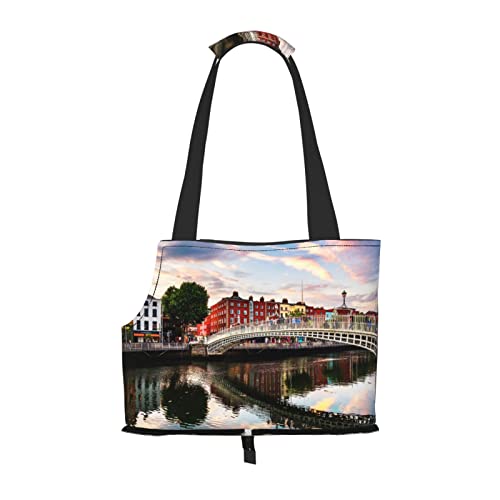 Dublin Ireland Ha Penny Bridge River Faltbare Hundetragetasche, Tragetasche, geeignet für Welpen, kleine Hunde und Katzen für Outdoor-Reisen Dublin Ireland Ha Penny Bridge River Faltbare Hundetragetasche, Tragetasche, geeignet für Welpen, kleine Hunde und Katzen für Outdoor-Reisen von OGNOT