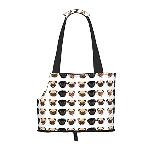 Faltbare Hundetragetasche für Welpen, kleine Hunde und Katzen, Schwarz / Gelb von OGNOT