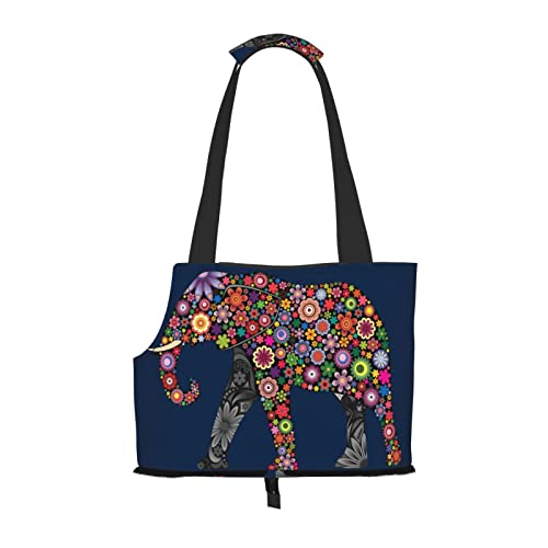 Fröhlicher Elefant Faltbare Hundetragetasche, Tragetasche, geeignet für Welpen, kleine Hunde und Katzen für Outdoor-Reisen von OGNOT