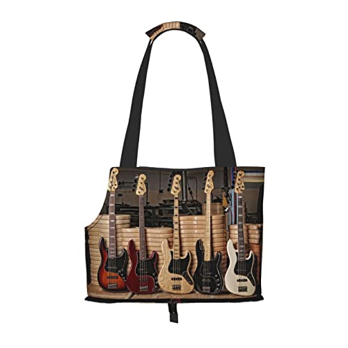 Gitarre Bass Musik Musikinstrumente Faltbare Hundetragetasche Geldbörse Tasche Geeignet für Welpen, kleine Hunde und Katzen für Outdoor Reisen von OGNOT