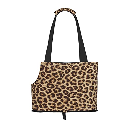 Hundetragetasche mit Leopardenmuster, faltbar, geeignet für Welpen, kleine Hunde und Katzen für Outdoor-Reisen von OGNOT