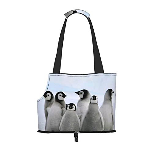 Junge Pinguine mit Schnee Faltbare Hundetragetasche Geldbörse Tasche Geeignet für Welpen, kleine Hunde und Katzen für Outdoor Reisen von OGNOT