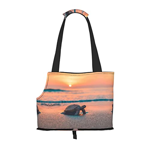 Meeresschildkröte Sonnenuntergang Faltbare Hundetragetasche Tragetasche Geldbörse Tragetasche Geeignet für Welpen, kleine Hunde und Katzen für Outdoor Reisen Meeresschildkröte Sonnenuntergang Faltbare Hundetragetasche Tragetasche Geldbörse Tragetasche Geeignet für Welpen, kleine Hunde und Katzen für Outdoor Reisen von OGNOT