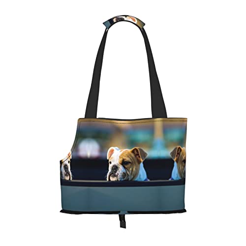 Niedliche Bulldogge, faltbare Hundetragetasche, Tragetasche, geeignet für Welpen, kleine Hunde und Katzen für Outdoor-Reisen von OGNOT