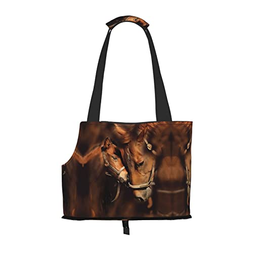 Pferd Faltbare Hundetragetasche, Tragetasche, geeignet für Welpen, kleine Hunde und Katzen für Outdoor Reisen von OGNOT