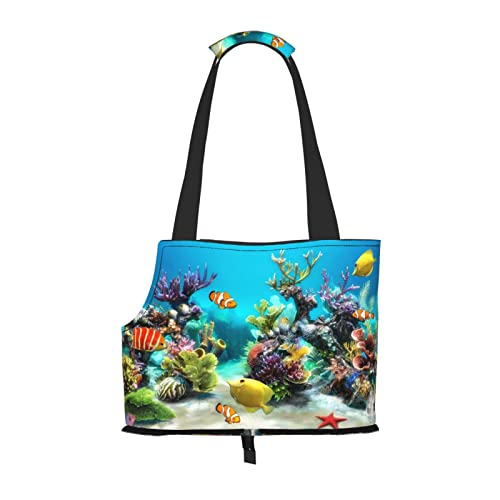 Tropical Fish Faltbare Hundetragetasche, Tragetasche, geeignet für Welpen, kleine Hunde und Katzen für Outdoor-Reisen von OGNOT