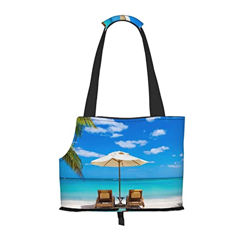 White Beach Tropical Sea Faltbare Hundetragetasche, Tragetasche, geeignet für Welpen, kleine Hunde und Katzen für Outdoor-Reisen White Beach Tropical Sea Faltbare Hundetragetasche, Tragetasche, geeignet für Welpen, kleine Hunde und Katzen für Outdoor-Reisen von OGNOT