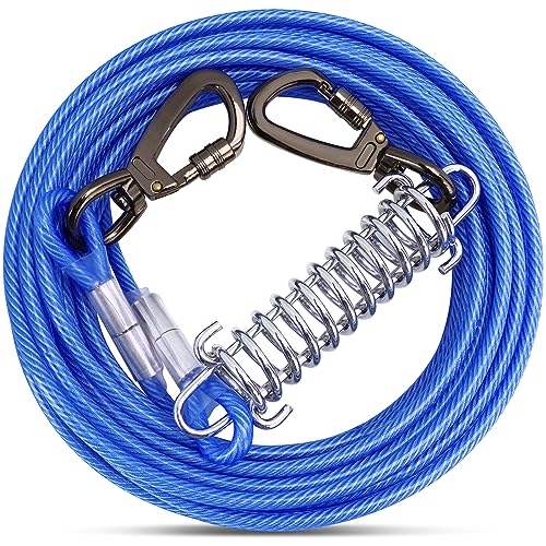 Tie Out Leinen für Hunde,Leinen mit Stoßdämpfender Feder,3-15m, Hofleine Leinen für Hunde,Hundeleine für den Hof(Blau,3M Tie Out Leinen für Hunde,Leinen mit Stoßdämpfender Feder,3-15m, Hofleine Leinen für Hunde,Hundeleine für den Hof(Blau,3M von OH-JEWPHX