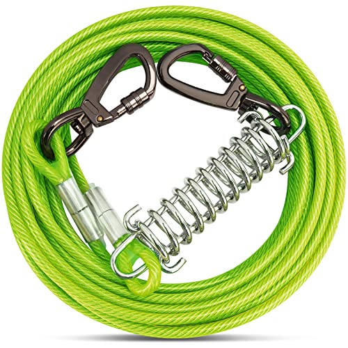 Tie Out Leinen für Hunde,Leinen mit Stoßdämpfender Feder,3-15m, Hofleine Leinen für Hunde,Hundeleine für den Hof(Grün,9M Tie Out Leinen für Hunde,Leinen mit Stoßdämpfender Feder,3-15m, Hofleine Leinen für Hunde,Hundeleine für den Hof(Grün,9M von OH-JEWPHX