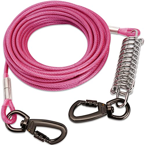 Tie Out Leinen für Hunde,Leinen mit Stoßdämpfender Feder,3-15m, Hofleine Leinen für Hunde,Hundeleine für den Hof(Rosenrot,3M Tie Out Leinen für Hunde,Leinen mit Stoßdämpfender Feder,3-15m, Hofleine Leinen für Hunde,Hundeleine für den Hof(Rosenrot,3M von OH-JEWPHX