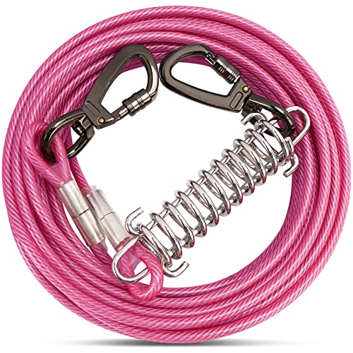 Tie Out Leinen für Hunde,Leinen mit Stoßdämpfender Feder,3-15m, Hofleine Leinen für Hunde,Hundeleine für den Hof(Rosenrot,6M Tie Out Leinen für Hunde,Leinen mit Stoßdämpfender Feder,3-15m, Hofleine Leinen für Hunde,Hundeleine für den Hof(Rosenrot,6M von OH-JEWPHX