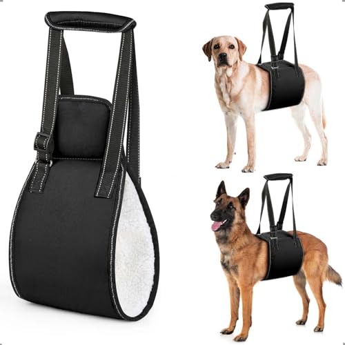 OHCOZZY Hundetragegurt mit Griff, verstellbares Hundegeschirr für die Rehabilitation, weiche Hunde tragehilfe für ältere, verletzte, behinderte Hunde,S,Schwarz OHCOZZY Hundetragegurt mit Griff, verstellbares Hundegeschirr für die Rehabilitation, weiche Hunde tragehilfe für ältere, verletzte, behinderte Hunde,S,Schwarz von OHCOZZY