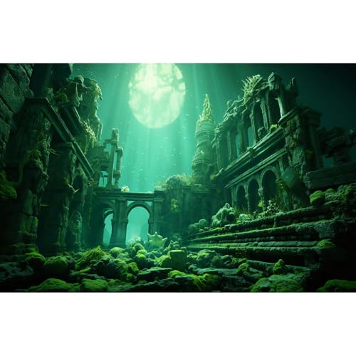 Unterwasser-Aquarium-Hintergrund, Unterwasser-Aquarium, römisches Gebäude mit Pflanzen um den Meeresboden, Hintergrund für Aquarien, Unterwasserbaustein mit Moos, Terrarium, Hintergrund, Unterwasser-Aquarium-Hintergrund, Unterwasser-Aquarium, römisches Gebäude mit Pflanzen um den Meeresboden, Hintergrund für Aquarien, Unterwasserbaustein mit Moos, Terrarium, Hintergrund, von OHIOCATII