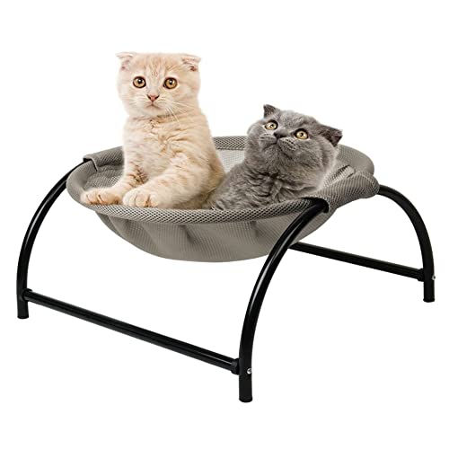 OHMG Bequemes Katzenbett, waschbar, Kissen für Katzen und kleine Hunde, 43 x 43 x 24 cm, Grau von OHMG