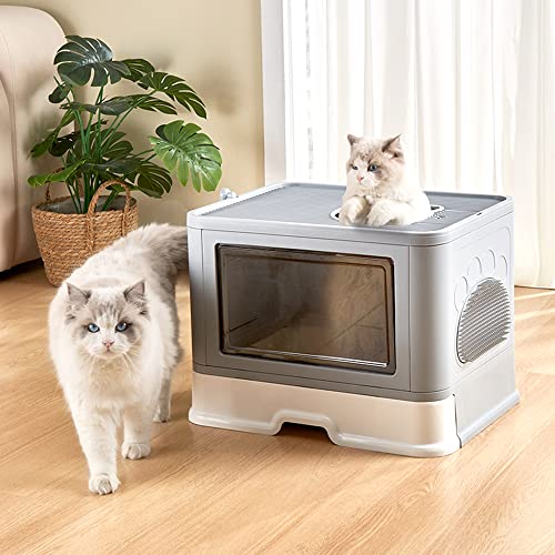 OHMG Katzenklo, Katzentoilette, mit Deckel, ausziehbares Tablett, geräumig für Katzen bis 15 kg, weniger Spuren, auslaufsicherer Boden OHMG Katzenklo, Katzentoilette, mit Deckel, ausziehbares Tablett, geräumig für Katzen bis 15 kg, weniger Spuren, auslaufsicherer Boden von OHMG