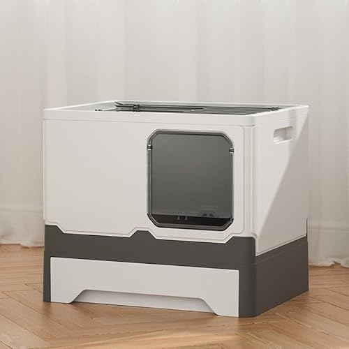 OHMG Katzenklo,Vollständig Geschlossene Katzentoilette mit Deckel Schubladentyp Desodorierende Cat Litter Box Gross Faltbare Katzen klo mit Haustier-Kunststoffschaufel,für Katzen bis 15 kg OHMG Katzenklo,Vollständig Geschlossene Katzentoilette mit Deckel Schubladentyp Desodorierende Cat Litter Box Gross Faltbare Katzen klo mit Haustier-Kunststoffschaufel,für Katzen bis 15 kg von OHMG