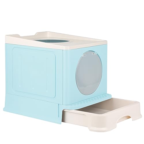 OHMG Katzenklo,Vollständig Geschlossene Katzentoilette mit Deckel Schubladentyp Desodorierende Cat Litter Box Gross Faltbare Katzen klo mit Haustier-Kunststoffschaufel,für Katzen bis 15 kg OHMG Katzenklo,Vollständig Geschlossene Katzentoilette mit Deckel Schubladentyp Desodorierende Cat Litter Box Gross Faltbare Katzen klo mit Haustier-Kunststoffschaufel,für Katzen bis 15 kg von OHMG