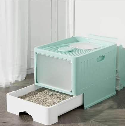 OHMG Katzentoilette für große Katzen, geschlossen und leicht zu reinigen, Katzentoilette, 4 Türen, mit Filter und Schaufel und abnehmbarer Wanne OHMG Katzentoilette für große Katzen, geschlossen und leicht zu reinigen, Katzentoilette, 4 Türen, mit Filter und Schaufel und abnehmbarer Wanne von OHMG
