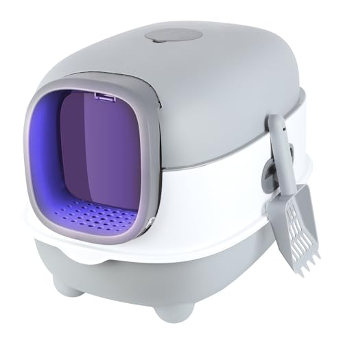OHMG Katzentoiletten Katzenhäuser UV Desinfektion geschlossen Katzentoilette für große Katze, Katzentoilette mit Deckel, abnehmbares Tablett, Filter und Katzentoilette OHMG Katzentoiletten Katzenhäuser UV Desinfektion geschlossen Katzentoilette für große Katze, Katzentoilette mit Deckel, abnehmbares Tablett, Filter und Katzentoilette von OHMG