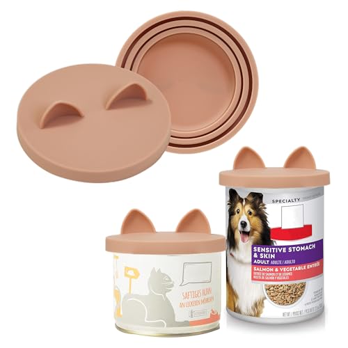 OHMO Dosendeckel Katzenfutter, Universal Silikon Deckel für Dosen für Tierfutter(70g, 85g, 200g, 400g usw.), BPA-frei, Pink, 2er-Set von OHMO