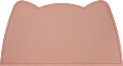 OHMO Napfunterlage für Kleine Hunde und Katze, 46x25cm, Unterlage für Katzennapf, rutschfeste Futterunterlage aus Silikon, Wasserdicht, Tee Rosa von OHMO