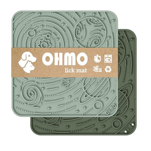 OHMO Schleckmatte Hund, Leckmatte für Welpen Katze - 2 Pcs Groß, für Haustier Angst Relief und langsam füttern, Lebensmittelqualität Silikon von OHMO