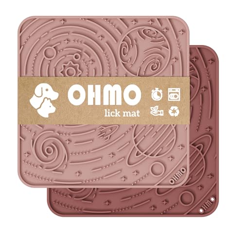 OHMO Schleckmatte Hund, Leckmatte für Welpen Katze - 2 Pcs Groß, für Haustier Angst Relief und langsam füttern, Lebensmittelqualität Silikon von OHMO