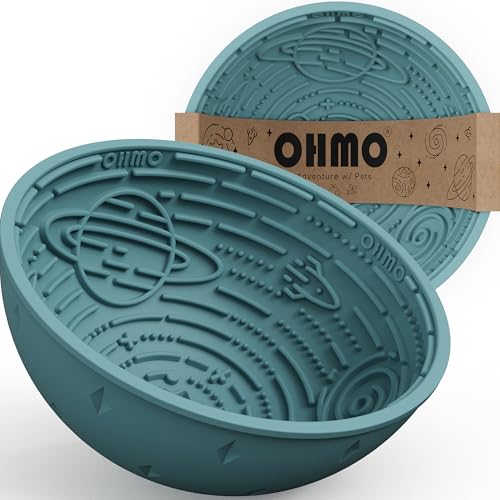 OHMO Schleckmatte Hund Wackelnapf, Leckmatte für Hunde Katzen, Antischlingnapf mit Sternenmuster zur Angstlinderung & langsamen Fütterung, aus lebensmittelechtem Silikon, Hellblau von OHMO
