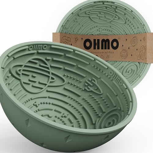 OHMO Schleckmatte Hund Wackelnapf, Leckmatte für Hunde Katzen, Antischlingnapf mit Sternenmuster zur Angstlinderung & langsamen Fütterung, aus lebensmittelechtem Silikon, Salbeigrün OHMO Schleckmatte Hund Wackelnapf, Leckmatte für Hunde Katzen, Antischlingnapf mit Sternenmuster zur Angstlinderung & langsamen Fütterung, aus lebensmittelechtem Silikon, Salbeigrün von OHMO