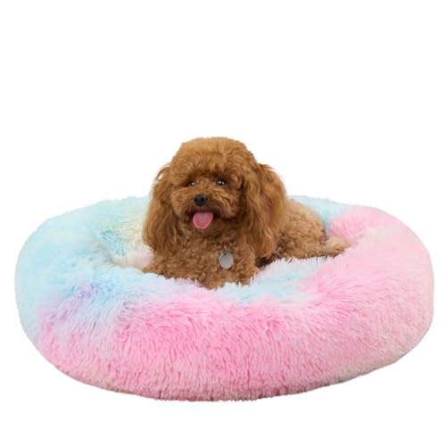 OHS Großes rosafarbenes Hundebett, superweich, flauschig, luxuriös, Welpenbett, rosa Katzenbett für Hunde, Haustiere, warmes rundes Donut-Hundebett für Zuhause, Wohnzimmer, Küche, Batikfärbung OHS Großes rosafarbenes Hundebett, superweich, flauschig, luxuriös, Welpenbett, rosa Katzenbett für Hunde, Haustiere, warmes rundes Donut-Hundebett für Zuhause, Wohnzimmer, Küche, Batikfärbung von OHS