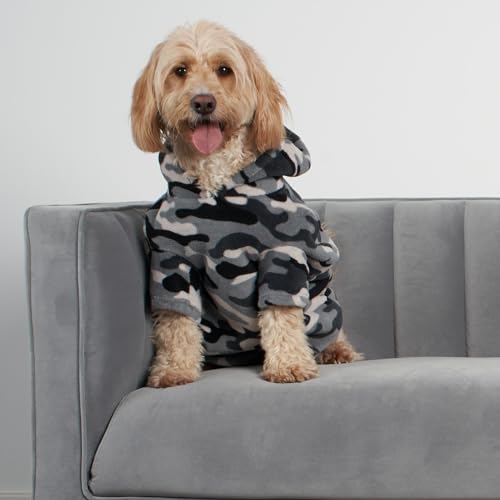 OHS Hunde-Kapuzenpullover für große Hunde, Anthrazitgrau, Camouflage-Druck, große Größe, Hundepullover, Kleidung, ultraweich, warm, gemütliche Passform OHS Hunde-Kapuzenpullover für große Hunde, Anthrazitgrau, Camouflage-Druck, große Größe, Hundepullover, Kleidung, ultraweich, warm, gemütliche Passform von OHS