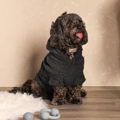 OHS Hunde-Kapuzenpullover für große Hunde, schwarz, für Hunde mit Kapuze, Hunde-Kapuzenpullover, große Größe, Hundepullover, Hundekleidung, ultraweich, warm, gemütlich, Passform von OHS