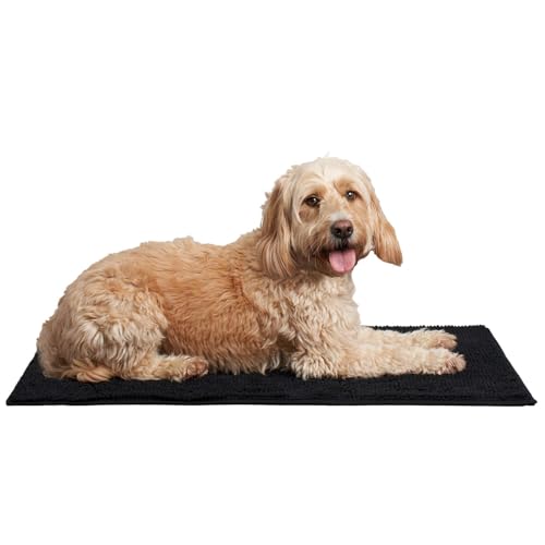 OHS Hundetrocknungsmatte für den Innenbereich, Haustürmatte, Hundetürmatte für schlammige Pfoten, super saugfähig, Badezimmermatte, bequemer, weicher Nudelstoff, schwarz, 90 x 60 cm OHS Hundetrocknungsmatte für den Innenbereich, Haustürmatte, Hundetürmatte für schlammige Pfoten, super saugfähig, Badezimmermatte, bequemer, weicher Nudelstoff, schwarz, 90 x 60 cm von OHS