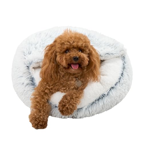 OHS Katzen-Donut-Bett, flauschig, superweich, halbkuppelförmig, rund, beruhigend, Anti-Angst, Haustierbett, Plüsch, gemütlich, Luxus-Hundekissen für Wohnzimmer, Küche, Grau OHS Katzen-Donut-Bett, flauschig, superweich, halbkuppelförmig, rund, beruhigend, Anti-Angst, Haustierbett, Plüsch, gemütlich, Luxus-Hundekissen für Wohnzimmer, Küche, Grau von OHS