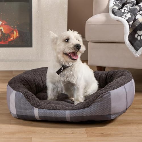 OHS Puppy Beds Winsford Hundebett, 4-seitig, weich, bequem, entspannend, für Wohnzimmer, Küche, rutschfeste Unterseite, waschbar, Grau OHS Puppy Beds Winsford Hundebett, 4-seitig, weich, bequem, entspannend, für Wohnzimmer, Küche, rutschfeste Unterseite, waschbar, Grau von OHS