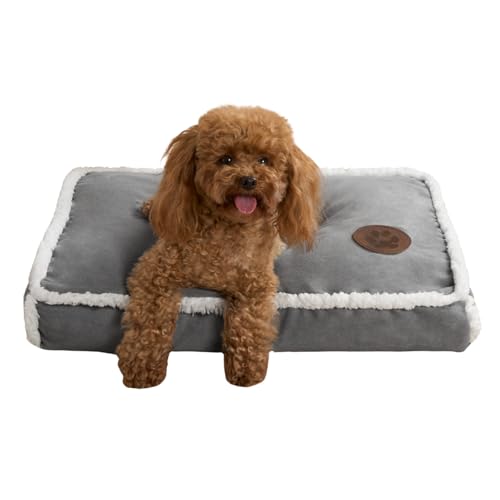 OHS Sherpa Hundebett, gepolstert, superweich, waschbar, rutschfest, großes Haustierbett für Kisten, Wohnzimmer, Reisen, Grau, 60 x 45 x 8 cm OHS Sherpa Hundebett, gepolstert, superweich, waschbar, rutschfest, großes Haustierbett für Kisten, Wohnzimmer, Reisen, Grau, 60 x 45 x 8 cm von OHS