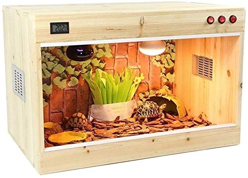 Tragbarer Kleiner Amphibientank, Büro-Reptilien-Terrarium, Holz-Wissenschaftsbox, Reptilien-Lebensraumtank – Eidechsen-Schildkrötenkäfig-Uhren-Transportbox von OHaGin