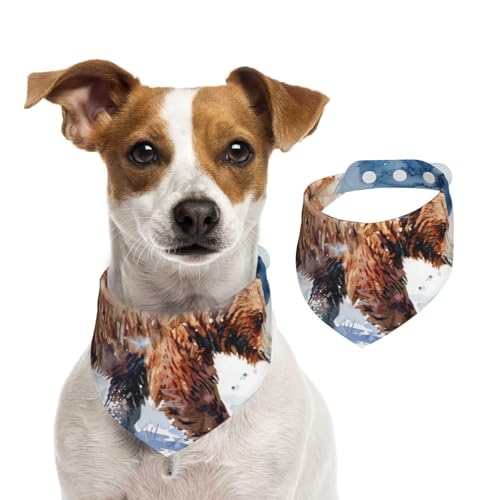 Doppelseitiges Hundehalstuch aus Baumwolle, für Mädchen und Jungen, waschbar, Bären, Futtersuche, Lätzchen für kleine, mittelgroße und große Hunde, Katzen, Haustiere, Größe M Doppelseitiges Hundehalstuch aus Baumwolle, für Mädchen und Jungen, waschbar, Bären, Futtersuche, Lätzchen für kleine, mittelgroße und große Hunde, Katzen, Haustiere, Größe M von OIBNKCN