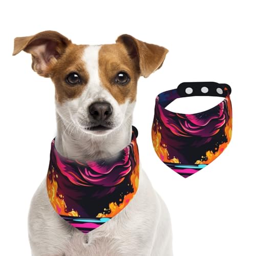 Doppelseitiges Hundehalstuch aus Baumwolle, für Mädchen und Jungen, waschbar, Nashorn, das aus den Flammen entsteht, für kleine, mittelgroße und große Hunde, Katzen, Haustiere, Größe L Doppelseitiges Hundehalstuch aus Baumwolle, für Mädchen und Jungen, waschbar, Nashorn, das aus den Flammen entsteht, für kleine, mittelgroße und große Hunde, Katzen, Haustiere, Größe L von OIBNKCN
