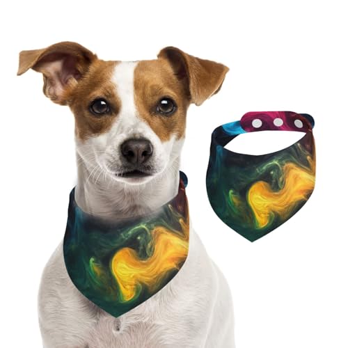 Doppelseitiges Hundehalstuch aus Baumwolle, für Mädchen und Jungen, waschbar, Oktopus mit blauem (2) Hundehalstuch, Lätzchen für kleine, mittelgroße und große Hunde, Katzen, Haustiere, Größe L von OIBNKCN