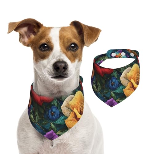 Doppelseitiges Hundehalstuch aus Baumwolle, für Mädchen und Jungen, waschbar, Patchwork-Muster, für kleine, mittelgroße und große Hunde, Katzen, Haustiere, Größe M Doppelseitiges Hundehalstuch aus Baumwolle, für Mädchen und Jungen, waschbar, Patchwork-Muster, für kleine, mittelgroße und große Hunde, Katzen, Haustiere, Größe M von OIBNKCN